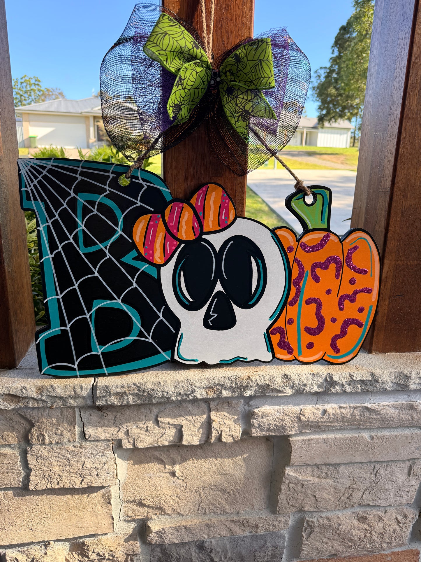BOO skeleton Door Hanger Halloween