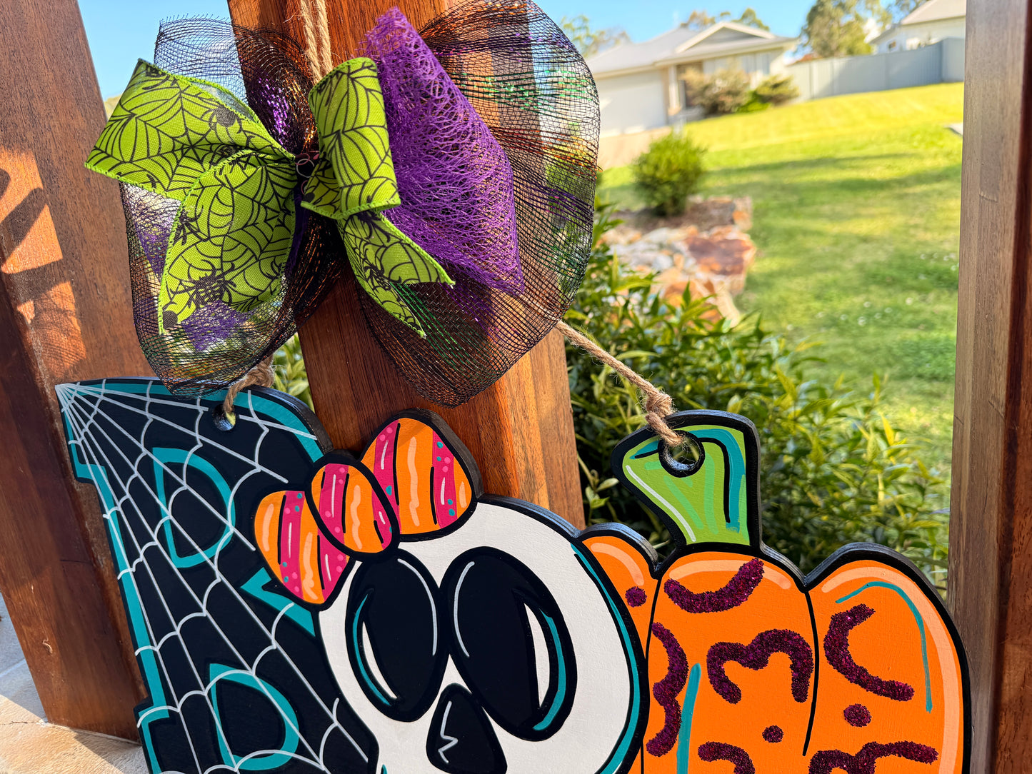 BOO skeleton Door Hanger Halloween