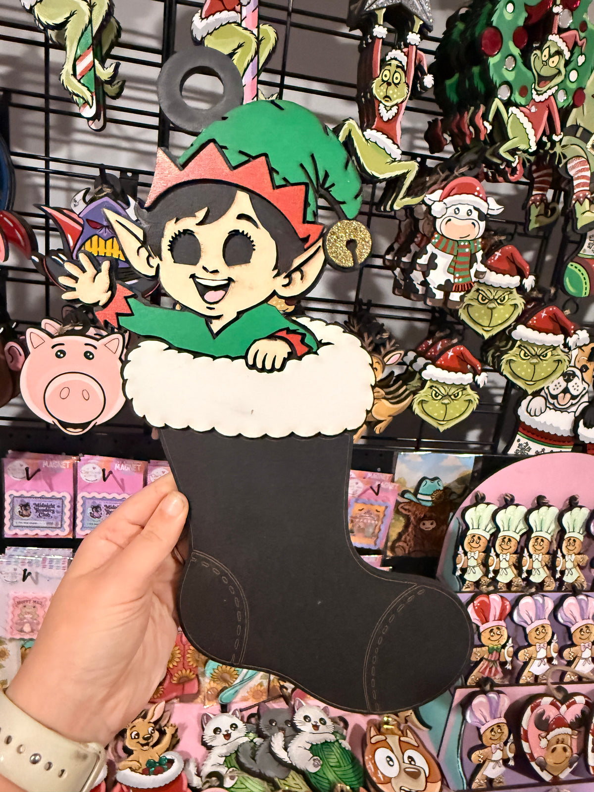 BOY CUSTOM COLOURS STOCKING AND NAME TIKTOK LIVE Cartoon Army Minis - Christmas Ornament ELF IN STOCKING