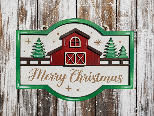 Large Christmas Decoration Farm Sign