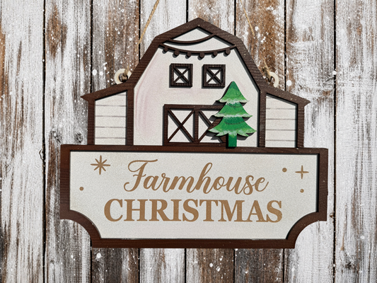 Large Christmas Decoration Farm Sign