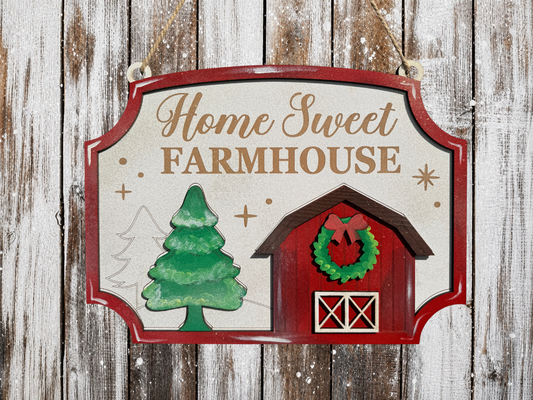 Large Christmas Decoration Farm Sign