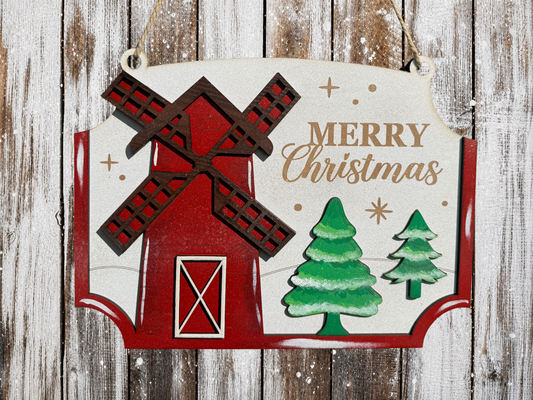 Large Christmas Decoration Farm Sign