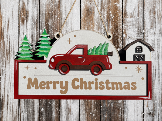Large Christmas Decoration Farm Sign