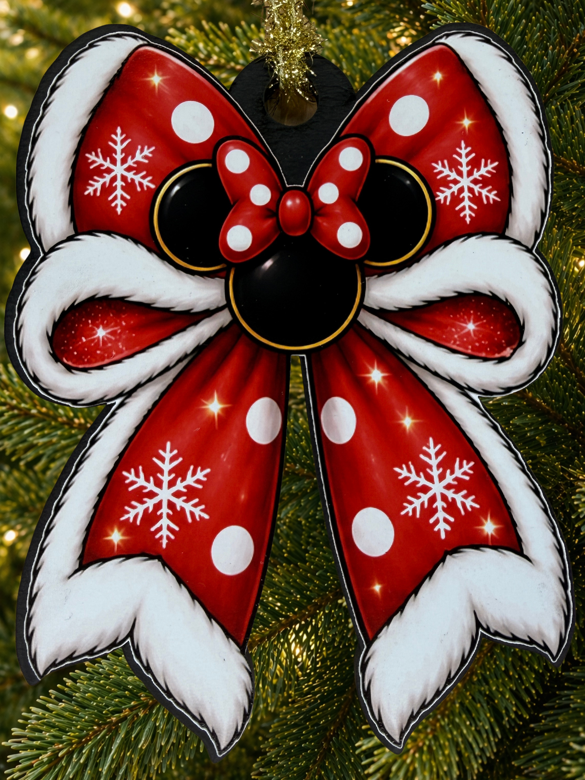 Large Minnie Mouse Christmas Decoration Ornament bow