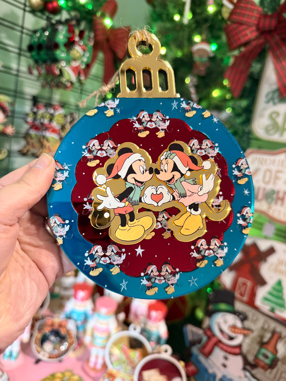 Mickey and Minnie merry Christmas Christmas Decoration Ornament Bauble
