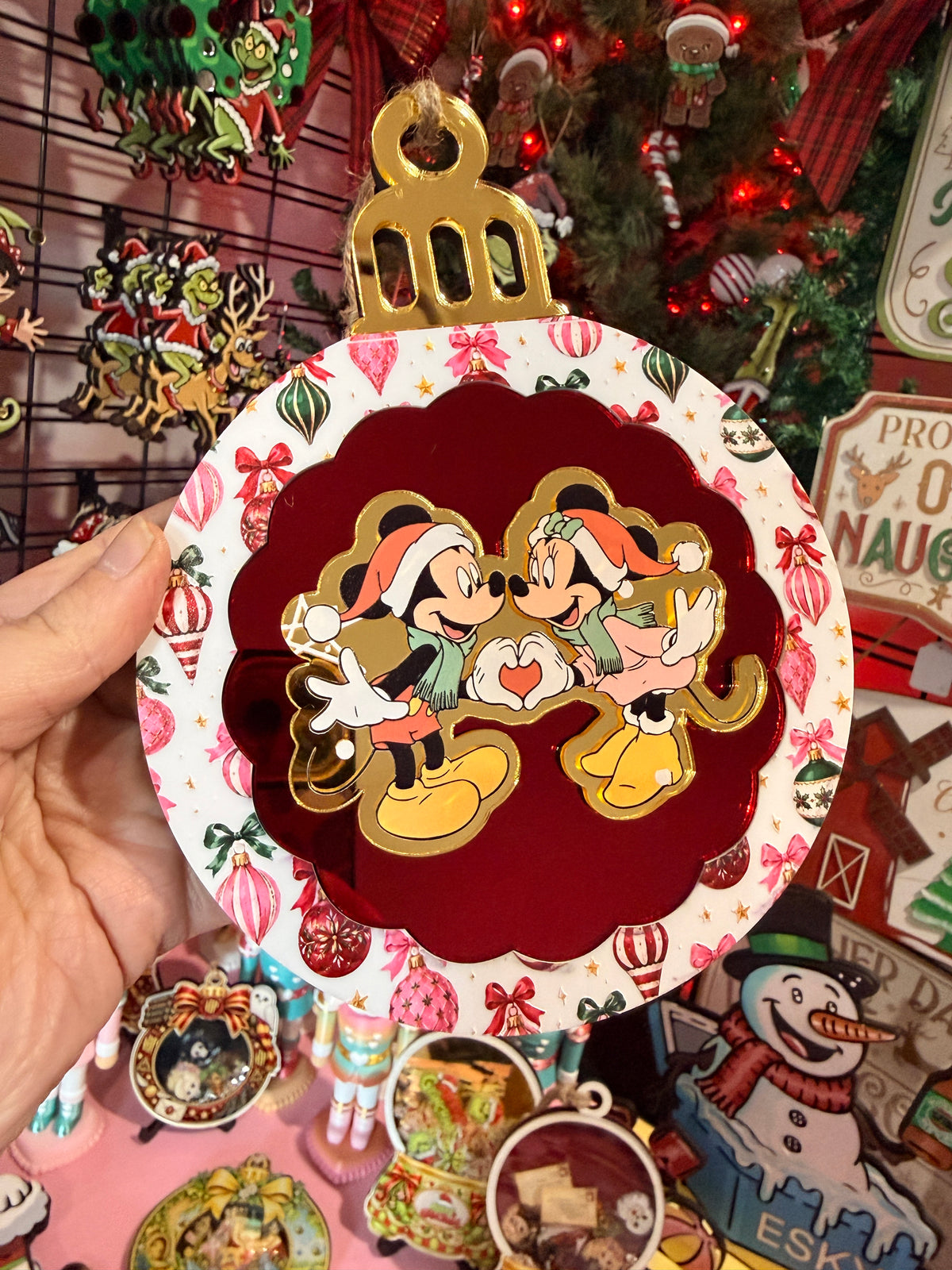 Mickey and Minnie merry Christmas Christmas Decoration Ornament Bauble